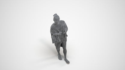 photogrammetry 3D woman walking, realistic human model archviz FBX, wireframe three-quarter view
