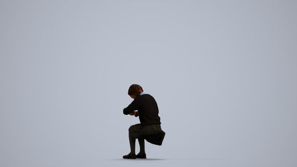 realistic 3D woman kids, scanned archviz people for Blender and 3ds Max, front view render