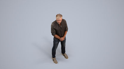 scanned 3D man casual standing, photogrammetry people for Enscape and V-Ray, back view render