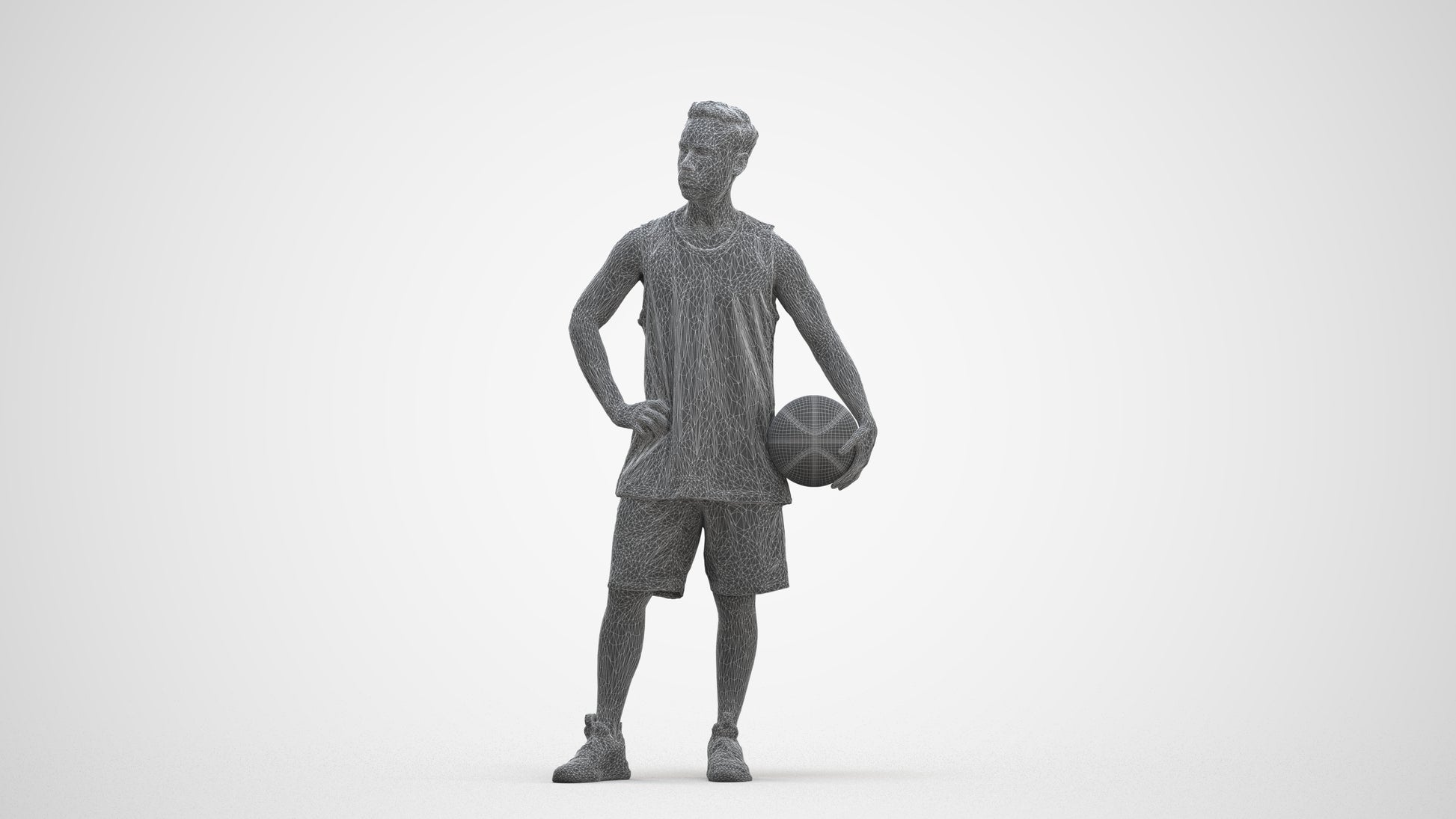 realistic 3D people man sport, render-ready for V-Ray and Corona, FBX OBJ, three-quarter front view render