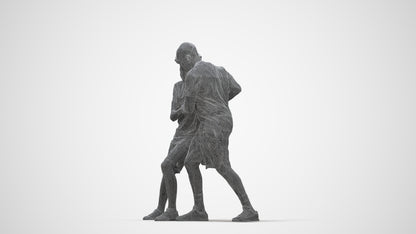 3D people model boy casual kids, scanned human for 3ds Max rendering, wireframe back view