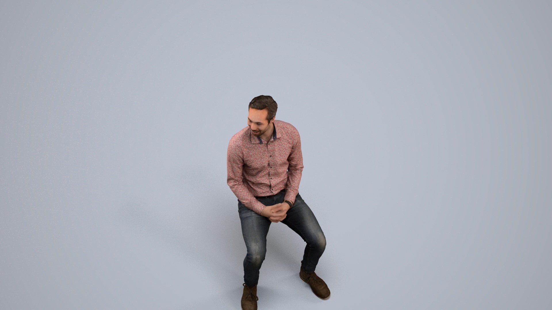 realistic 3D people man casual pool, render-ready for V-Ray and Corona, FBX OBJ, back view render