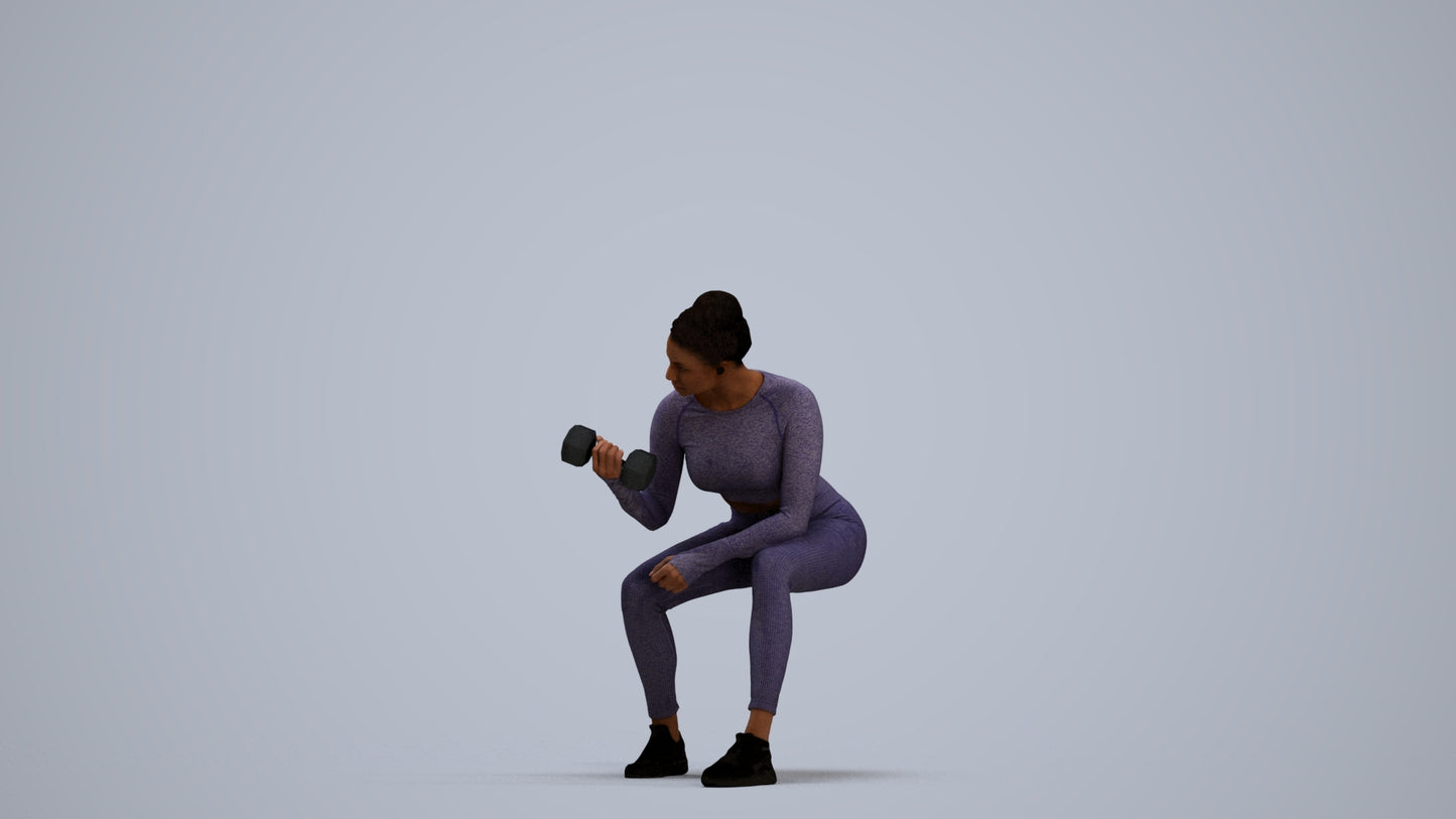 realistic 3D human woman sport, archviz people FBX OBJ for Blender, standing pose render