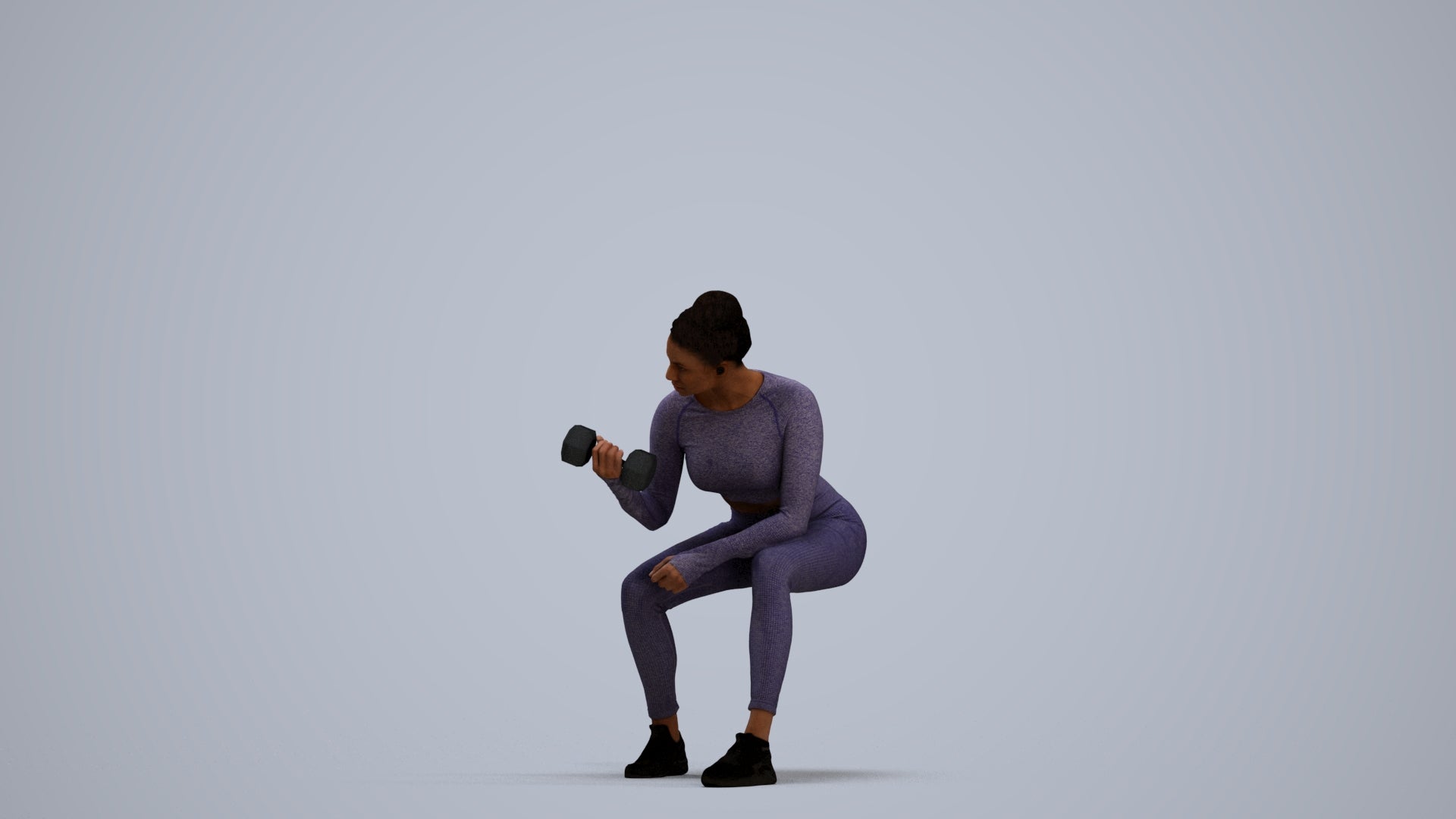 realistic 3D human woman sport, archviz people FBX OBJ for Blender, standing pose render