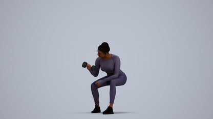realistic 3D human woman sport, archviz people FBX OBJ for Blender, standing pose render