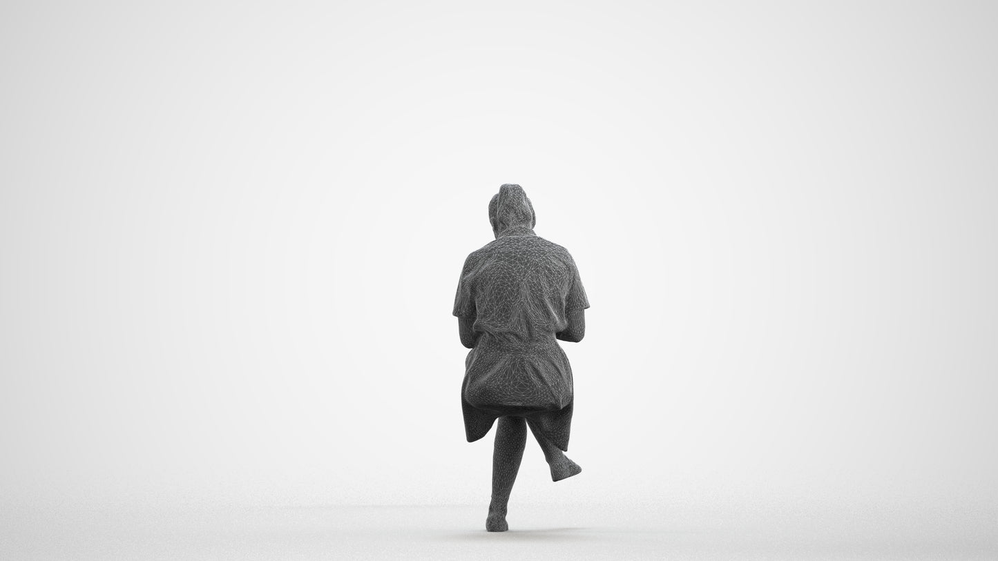 realistic 3D girl mix, scanned archviz people for Blender and 3ds Max, wireframe front view