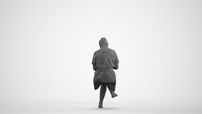 realistic 3D girl mix, scanned archviz people for Blender and 3ds Max, wireframe front view