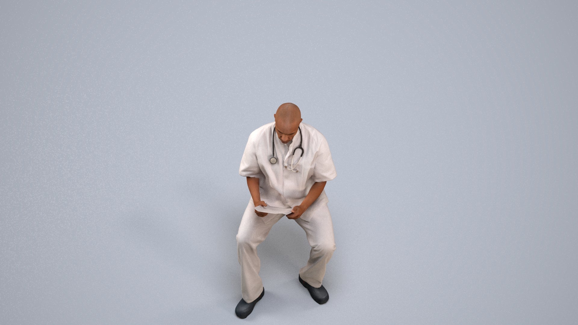 photogrammetry 3D man medical, realistic human model archviz FBX, back view render