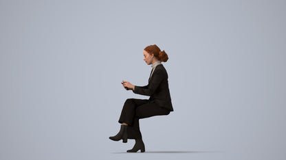 scanned 3D woman business, photogrammetry people for Enscape and V-Ray, three-quarter view render