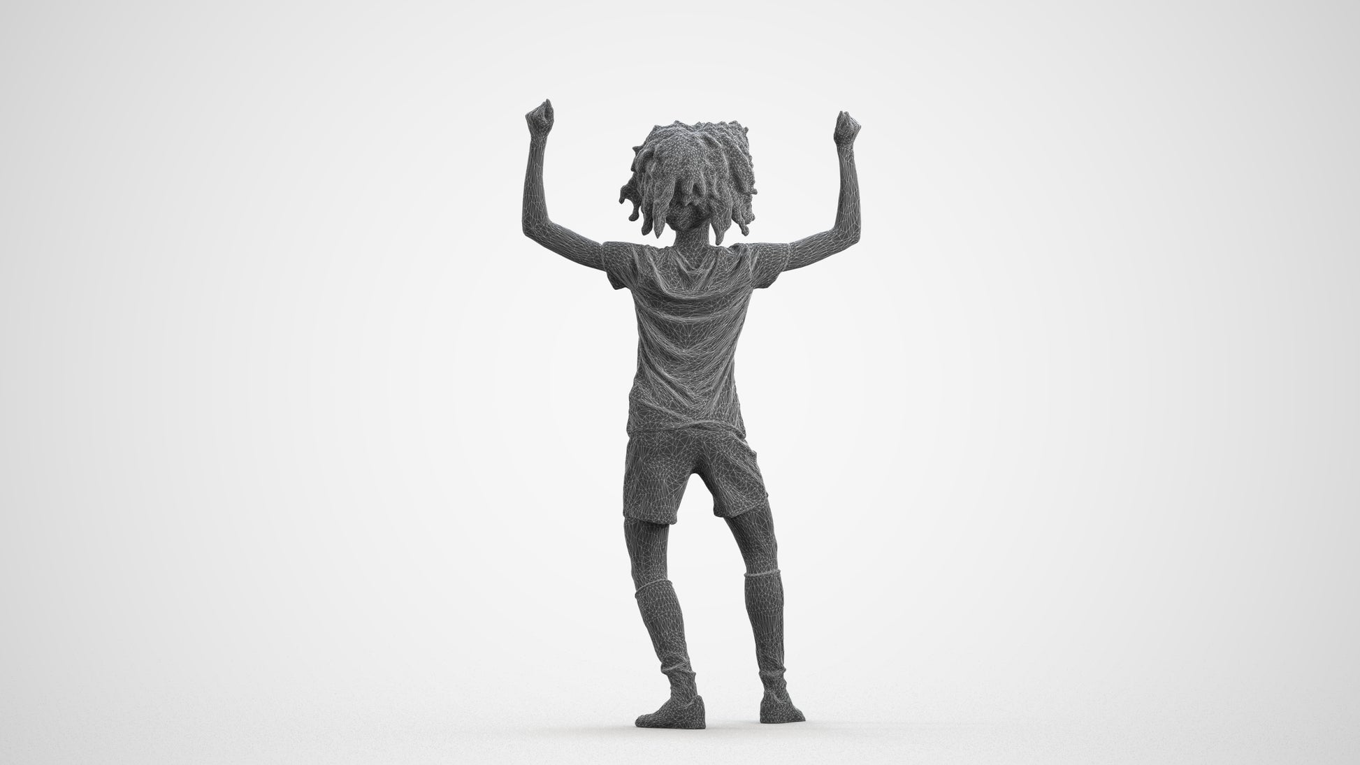 realistic 3D people woman sport, render-ready for V-Ray and Corona, FBX OBJ, wireframe front view