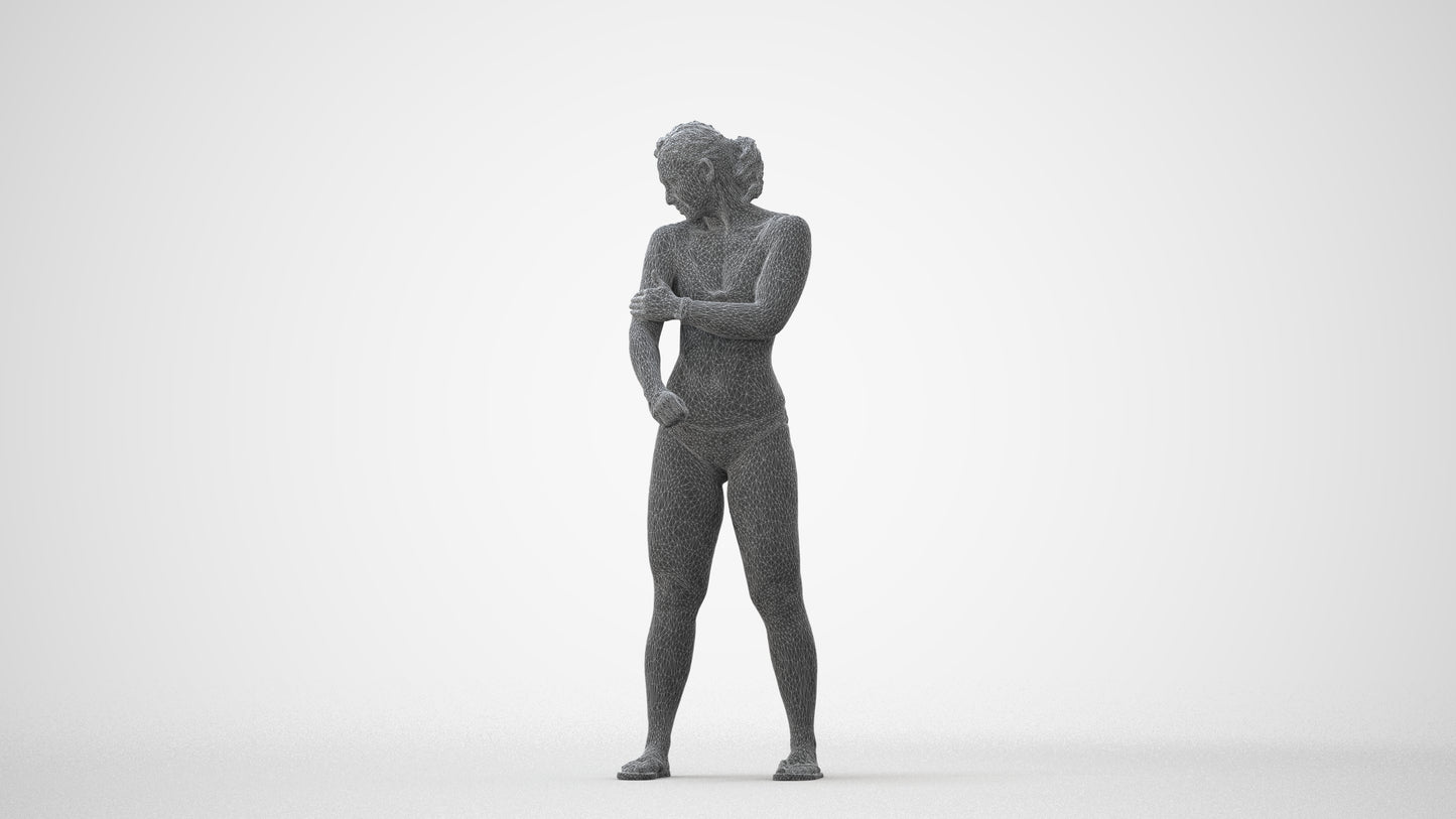 scanned 3D woman pool, photogrammetry people for Enscape and V-Ray, square thumbnail