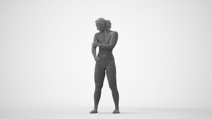 scanned 3D woman pool, photogrammetry people for Enscape and V-Ray, square thumbnail