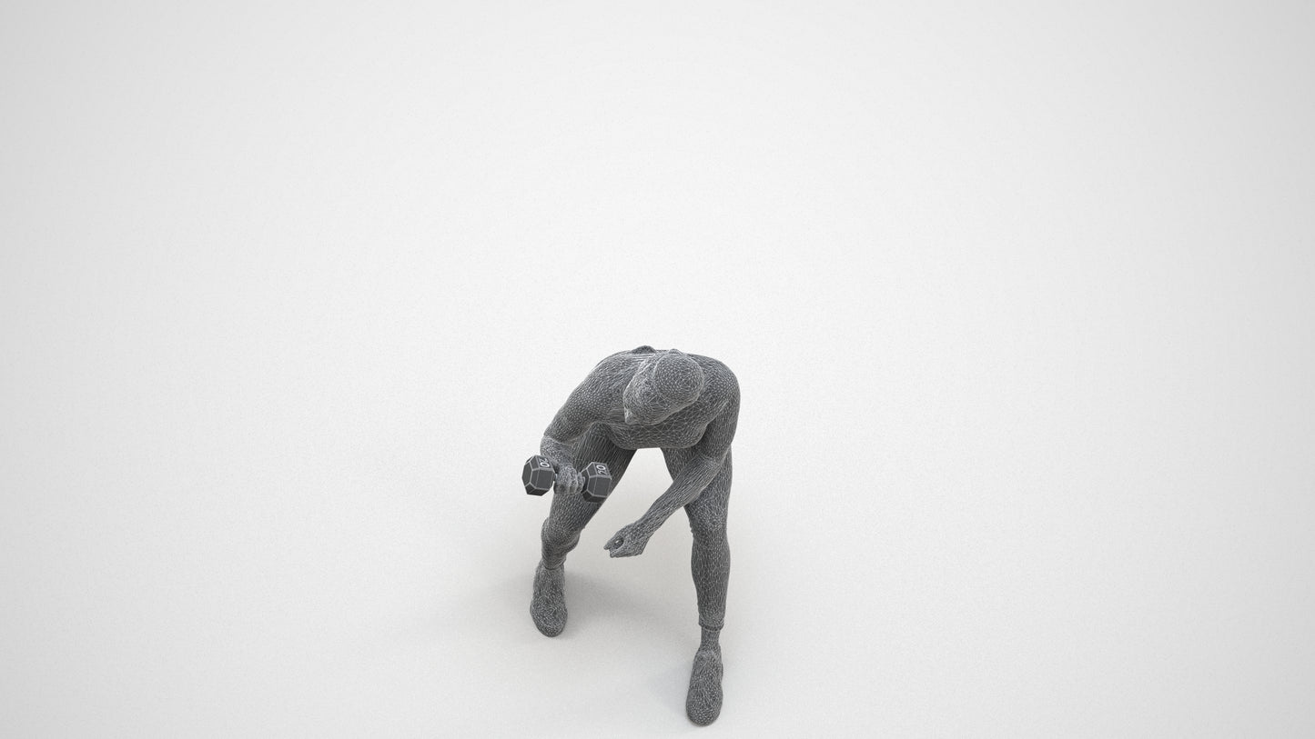 realistic 3D human woman sport, archviz people FBX OBJ for Blender, wireframe three-quarter view