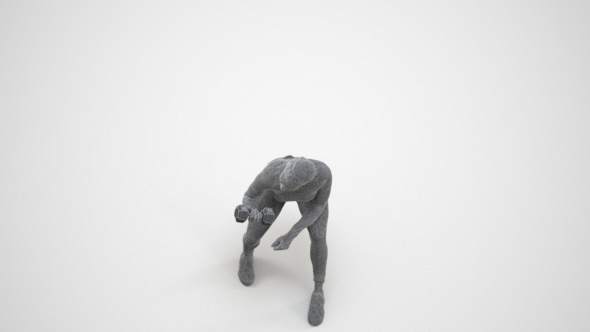 realistic 3D human woman sport, archviz people FBX OBJ for Blender, wireframe three-quarter view