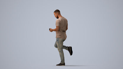 realistic 3D people man casual standing, render-ready for V-Ray and Corona, FBX OBJ, three-quarter view render