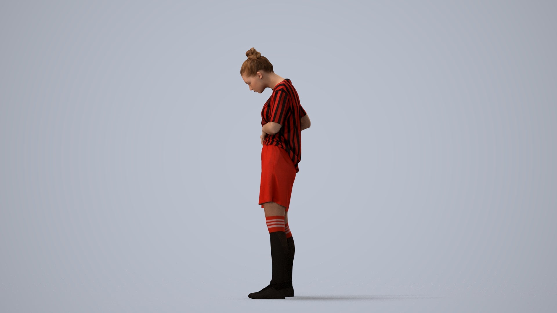realistic 3D people girl sport, render-ready for V-Ray and Corona, FBX OBJ, three-quarter view render