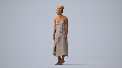 scanned 3D woman formal formalaffairs, photogrammetry people for Enscape and V-Ray, three-quarter view render