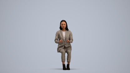 scanned 3D woman business, photogrammetry people for Enscape and V-Ray, standing pose render