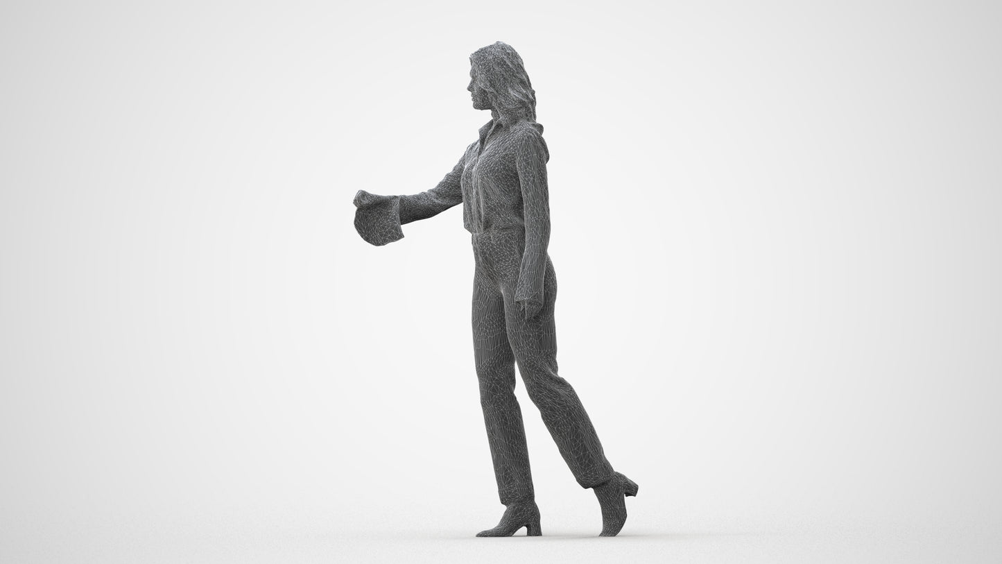 3D scanned woman door business, photorealistic archviz people for Enscape and SketchUp, square thumbnail