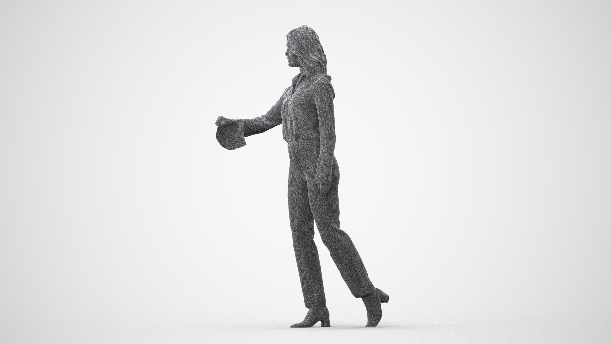 3D scanned woman door business, photorealistic archviz people for Enscape and SketchUp, square thumbnail