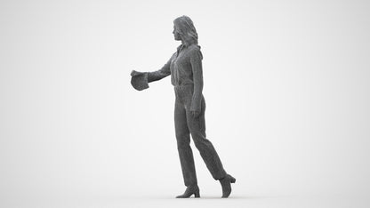 3D scanned woman door business, photorealistic archviz people for Enscape and SketchUp, square thumbnail
