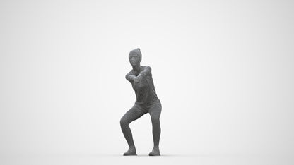 realistic 3D people girl sport, render-ready for V-Ray and Corona, FBX OBJ, wireframe back view