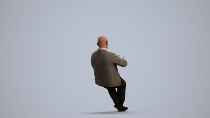 photogrammetry 3D senior man business, realistic human model archviz FBX, front view render