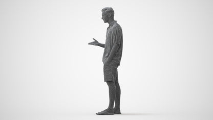 realistic 3D human man casual standing, archviz people FBX OBJ for Blender, square thumbnail