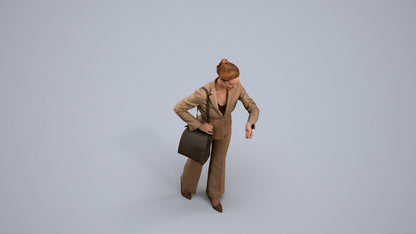 realistic 3D people woman business mix, render-ready for V-Ray and Corona, FBX OBJ, back view render