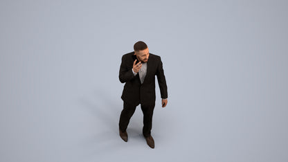 realistic 3D people man business, render-ready for V-Ray and Corona, FBX OBJ, back view render