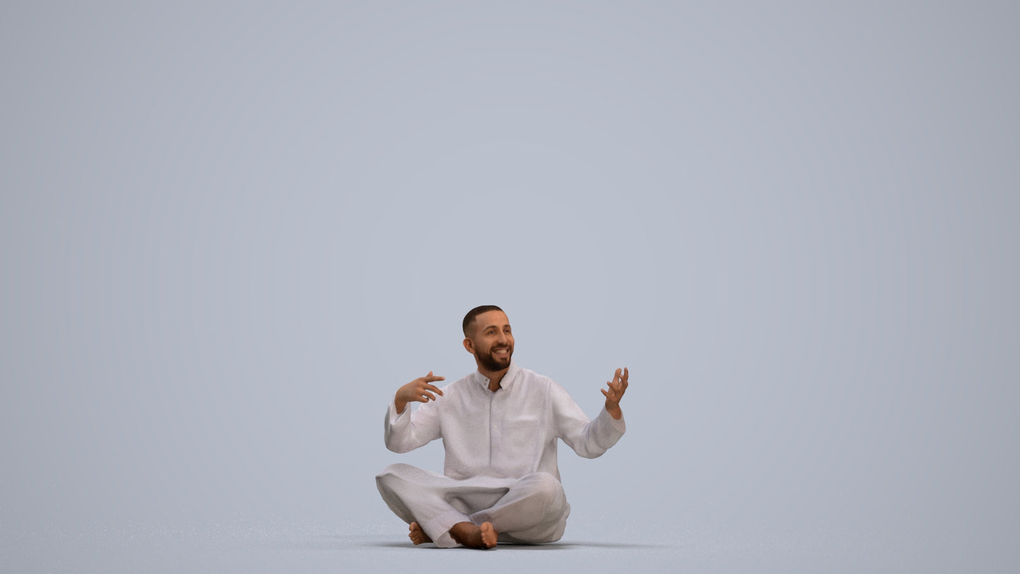 realistic 3D people man sitting, render-ready for V-Ray and Corona, FBX OBJ, standing pose render