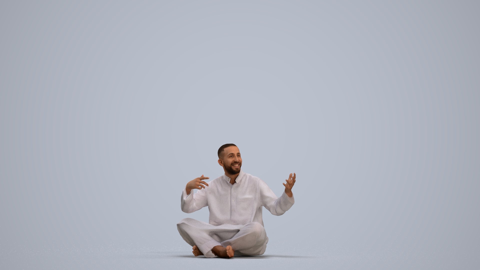 realistic 3D people man sitting, render-ready for V-Ray and Corona, FBX OBJ, standing pose render