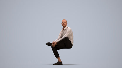 scanned 3D man business, photogrammetry people for Enscape and V-Ray, standing pose render