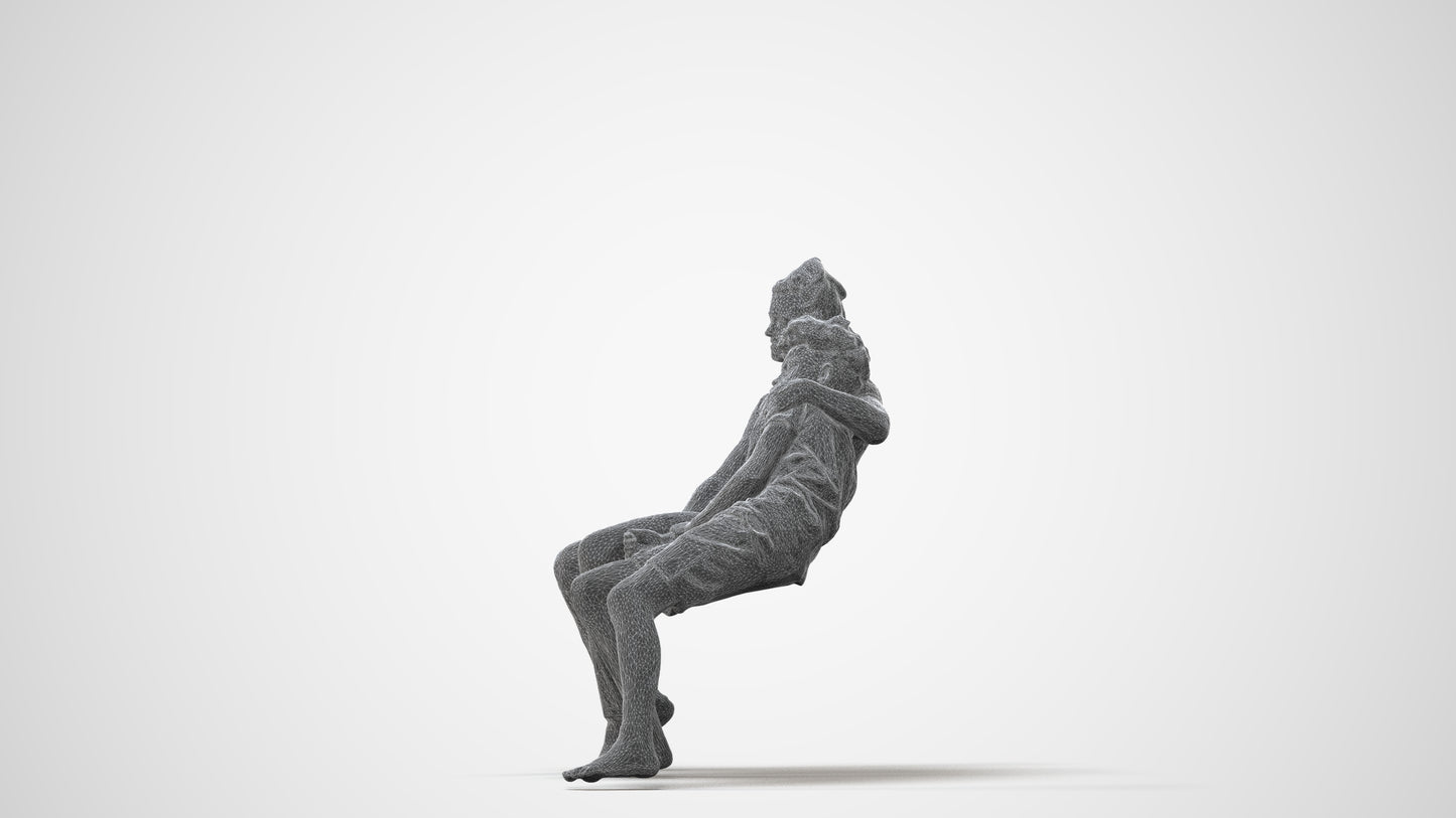 realistic 3D human girl kids, archviz people FBX OBJ for Blender, square thumbnail