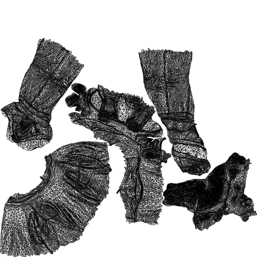 3D people model girl casual kids, scanned human for 3ds Max rendering, wireframe top-down view