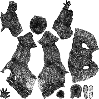 photogrammetry 3D man casual sitting, realistic human model archviz FBX, wireframe top-down view