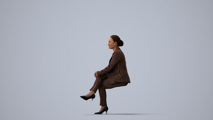 realistic 3D people woman business, render-ready for V-Ray and Corona, FBX OBJ, three-quarter view render