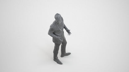 3D people model man formal formalaffairs, scanned human for 3ds Max rendering, wireframe three-quarter view