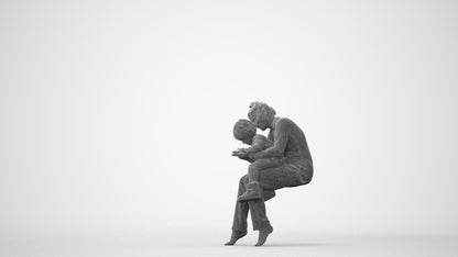 3D people model girl kids, scanned human for 3ds Max rendering, square thumbnail