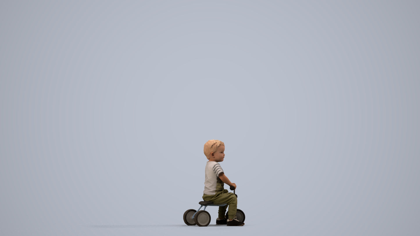 realistic 3D people boy casual kids, render-ready for V-Ray and Corona, FBX OBJ, side view render