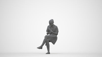 realistic 3D girl mix, scanned archviz people for Blender and 3ds Max, wireframe back view
