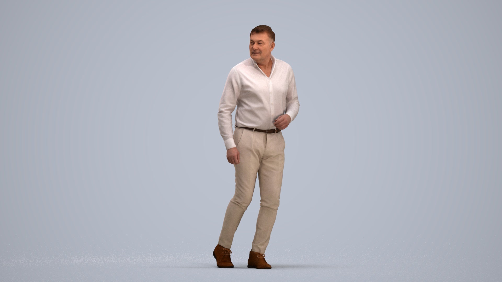 realistic 3D human man casual walking, archviz people FBX OBJ for Blender, standing pose render