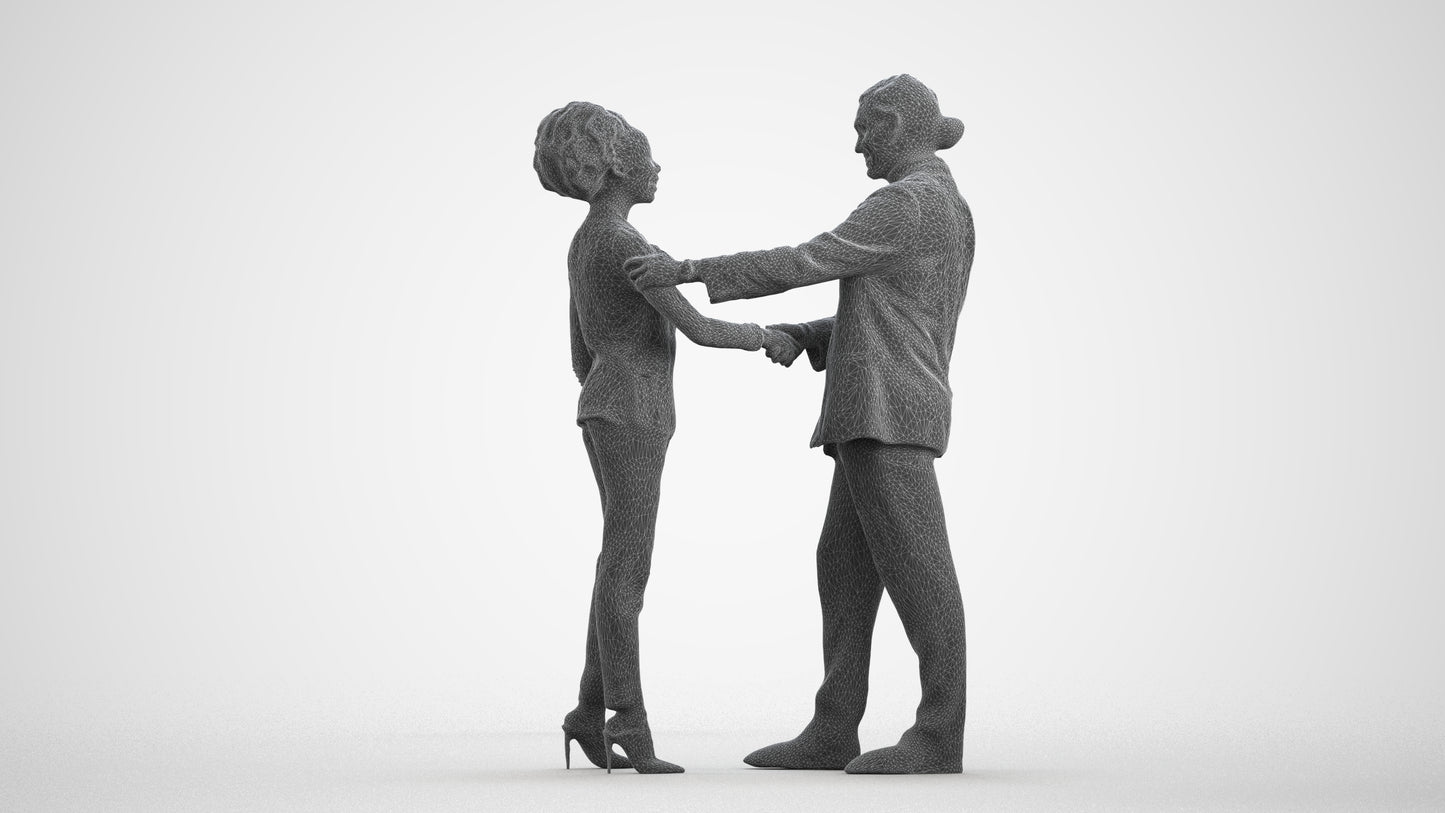 scanned 3D woman business, photogrammetry people for Enscape and V-Ray, wireframe front view