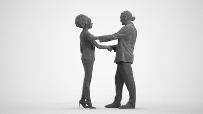scanned 3D woman business, photogrammetry people for Enscape and V-Ray, wireframe front view