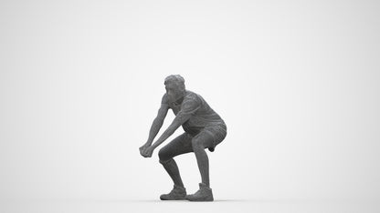 scanned 3D man sport, photogrammetry people for Enscape and V-Ray, wireframe back view