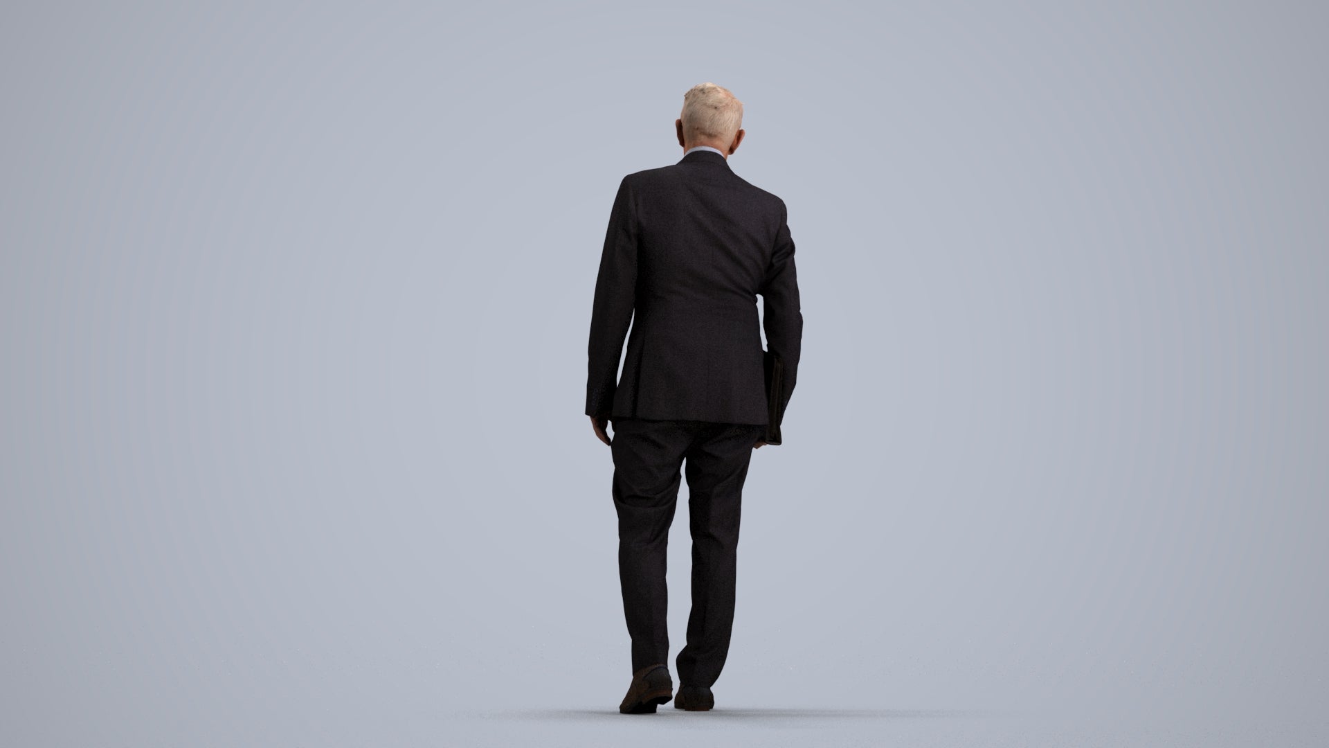 realistic 3D senior man business, scanned archviz people for Blender and 3ds Max, front view render