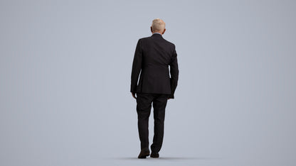 realistic 3D senior man business, scanned archviz people for Blender and 3ds Max, front view render