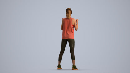 realistic 3D human woman sport, archviz people FBX OBJ for Blender, front view render
