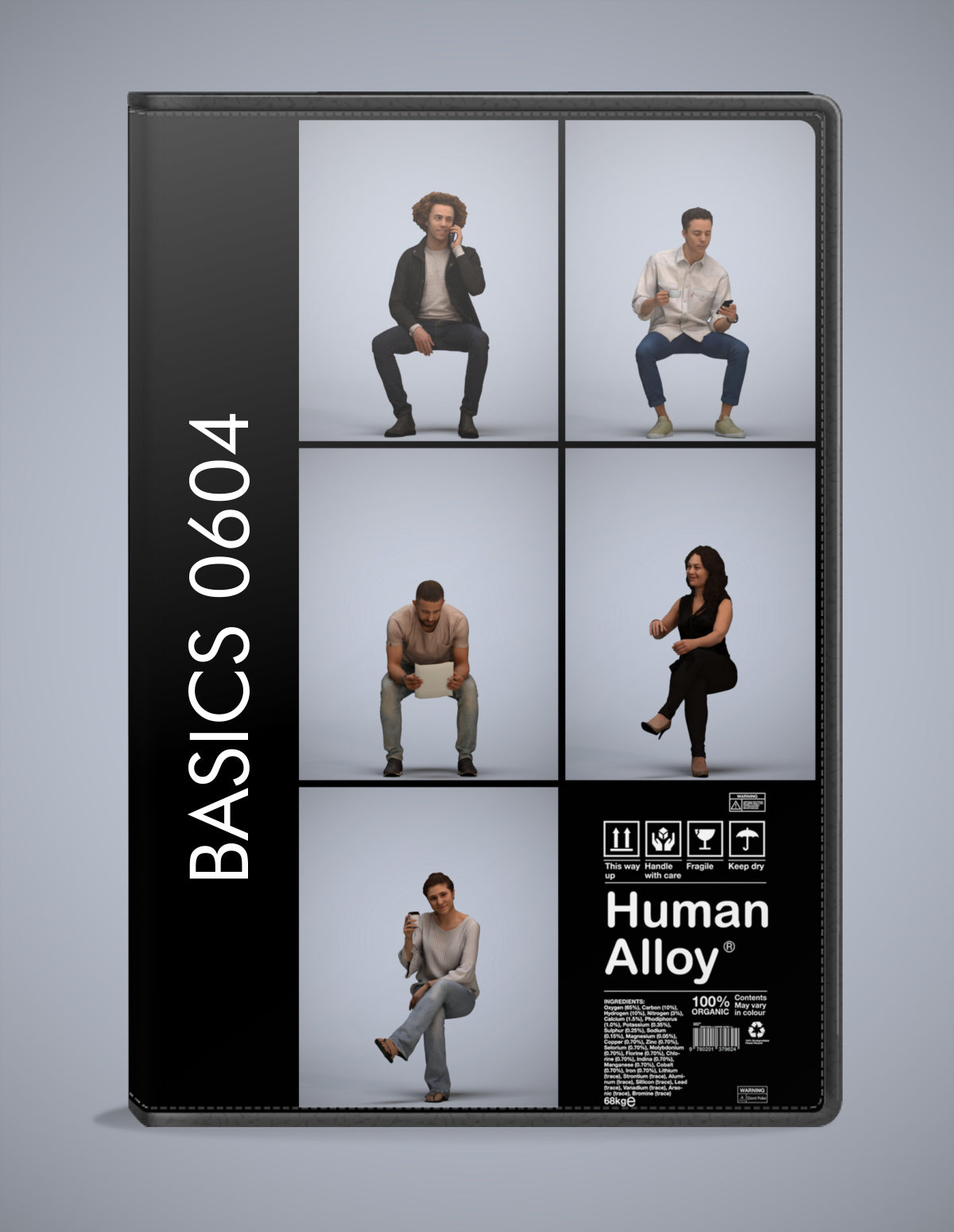 5 3D scanned people sitting, photorealistic archviz pack for Enscape and SketchUp