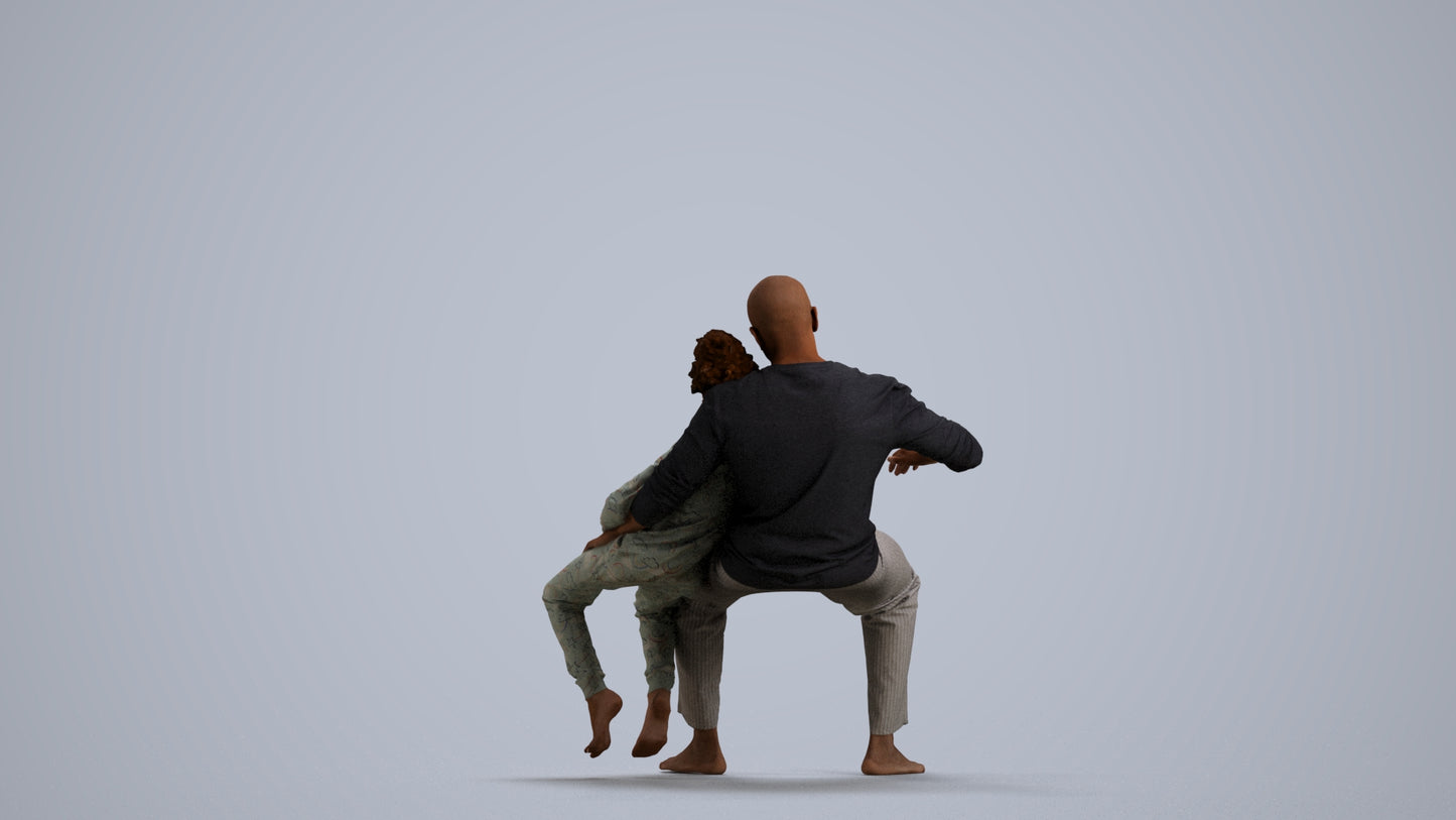 3D human model girl casual kids, photogrammetry scanned person for archviz, front view render